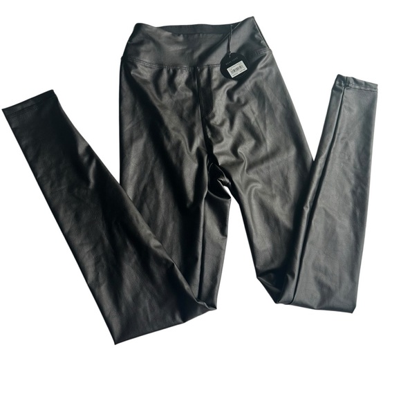 Aerie Offline Luxe Faux Leather Leggings Black NWT - Picture 5 of 6